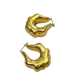 J.Crew Lightweight sculpted hoop earrings in Burnished Gold BN309